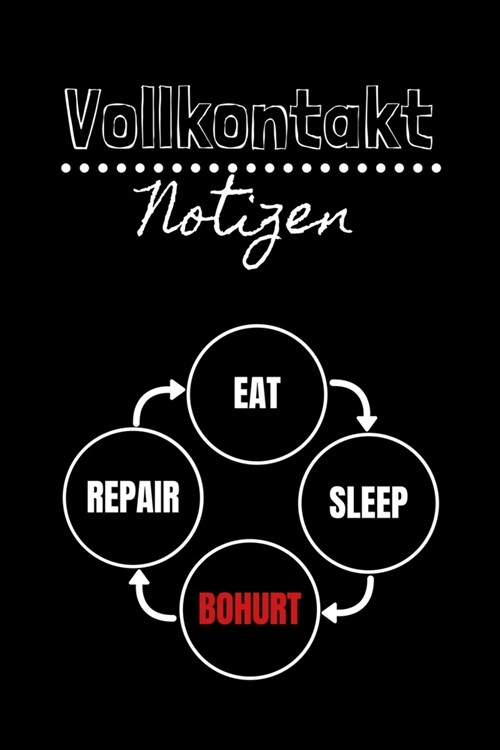 Vollkontakt Notizen - Eat Sleep Bohurt Repair: Lustiges Buhurt K?pfer Notizheft, Tagebuch, Logbuch - 6 x 9 Zoll (ca DIN 5), Punkt Raster Bl?ter 100 (Paperback)