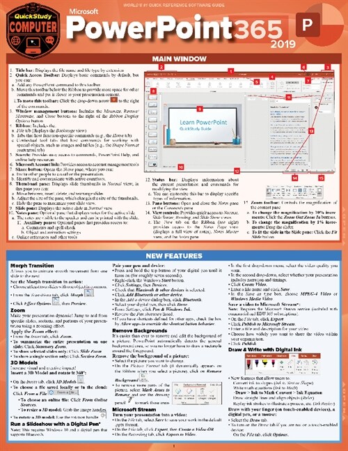 Microsoft PowerPoint 365 - 2019: A Quickstudy Laminated Software Reference Guide (Other, First Edition)