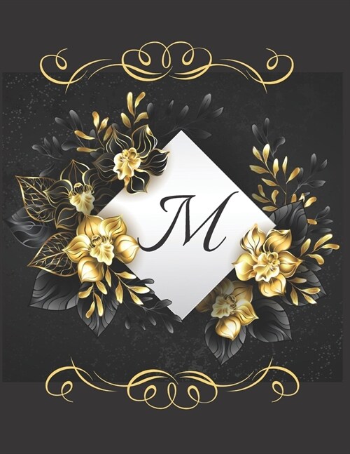 M Alphabet Notebook Journal Gift: Attractive Initial Monogram Letter M College Ruled Notebook & Diary For Writing Journal Note Taking Idea For Girl Bo (Paperback)