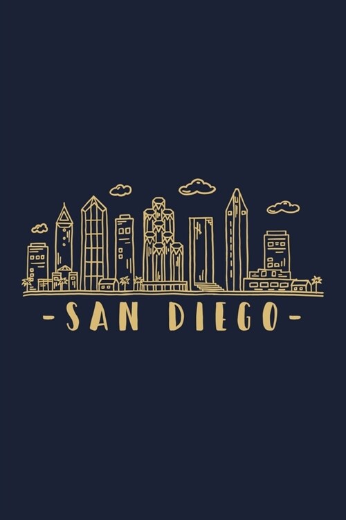San Diego: San Diego Skyline inspired design. City of California, sights and history. Travel Cityscape. (Paperback)