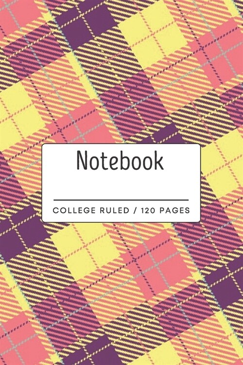 Notebook: Pastel Plaid Pattern Lined Notebook. (Paperback)