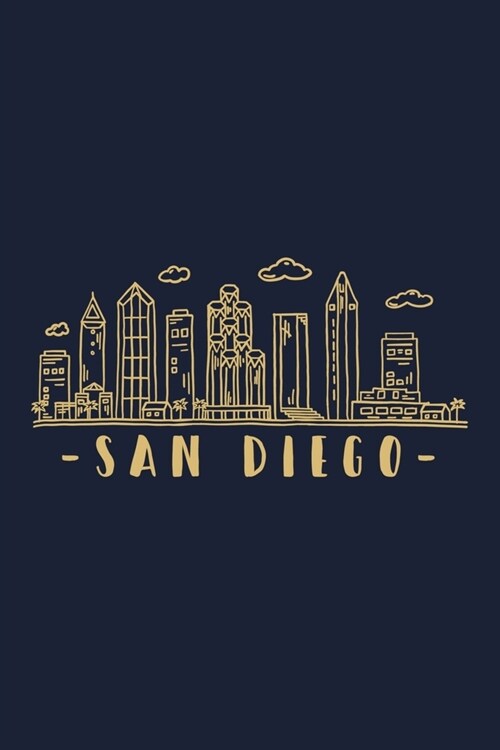 San Diego: San Diego skyline inspired design. City of California, sights and landmarks. Travel Cityscape. Paper Planner, 6 x 9 in (Paperback)