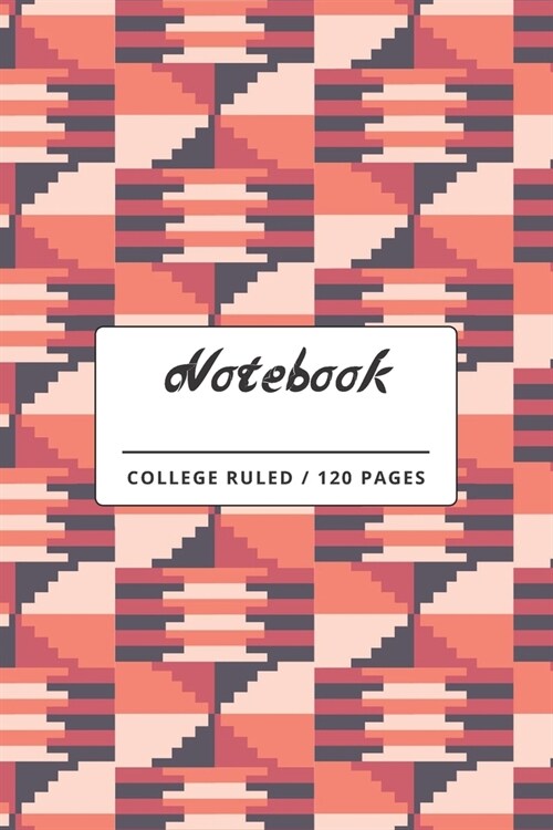 Notebook: Pink Geometric Tribal Pattern Lined Paperback Notebook. (Paperback)