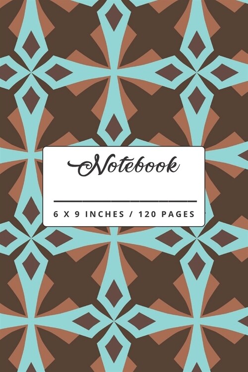 Notebook: Geometric pattern In warm earthy tones lined Paperback Notebook. (Paperback)