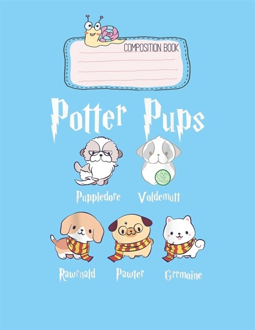 Composition Book: Harry Pawter Cute Puppy Dogs Potter Pups Gifts For Her Lovely Composition Notes Notebook for Work Marble Size College (Paperback)