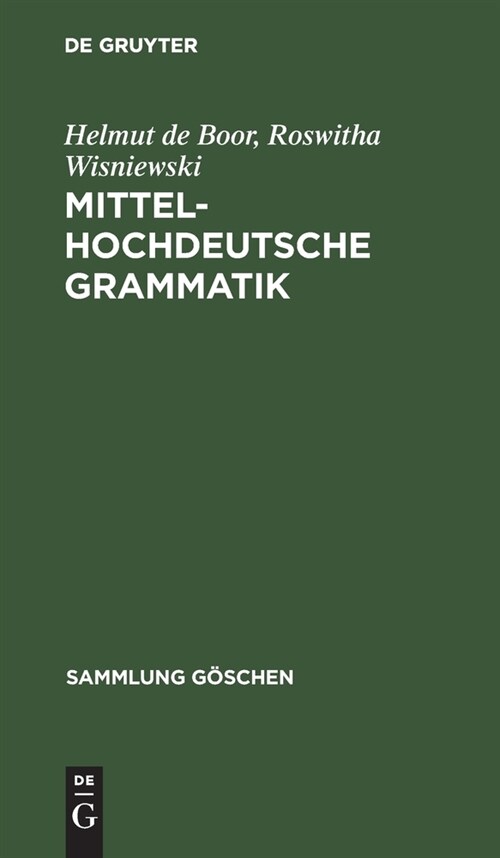 Mittelhochdeutsche Grammatik (Hardcover, 6, 6., Durchges. A)