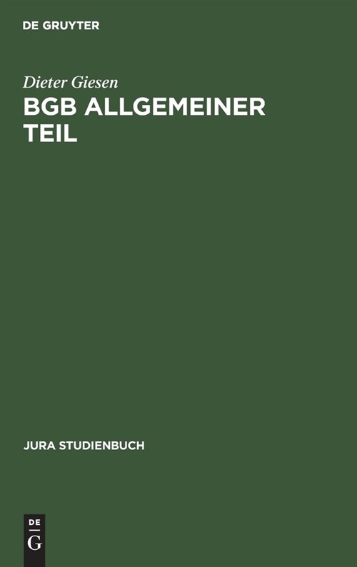 Bgb Allgemeiner Teil: Rechtsgesch?tslehre (Hardcover, Reprint 2019)