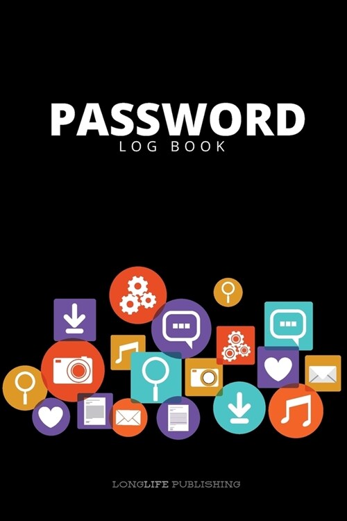 Password Log Book: Black Password Book with Alphabetical Pages Journal (Paperback)