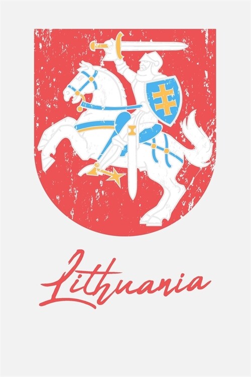 Lithuania: Coat of Arms Worn Look Cover 120 Page Lined Note Book (Paperback)