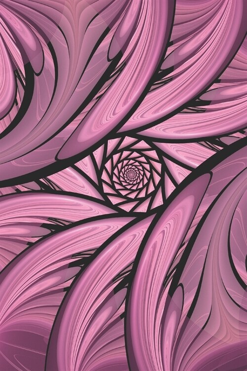Words On A Whim: A Daily Journal: Pink Spiral Fractal (Paperback)