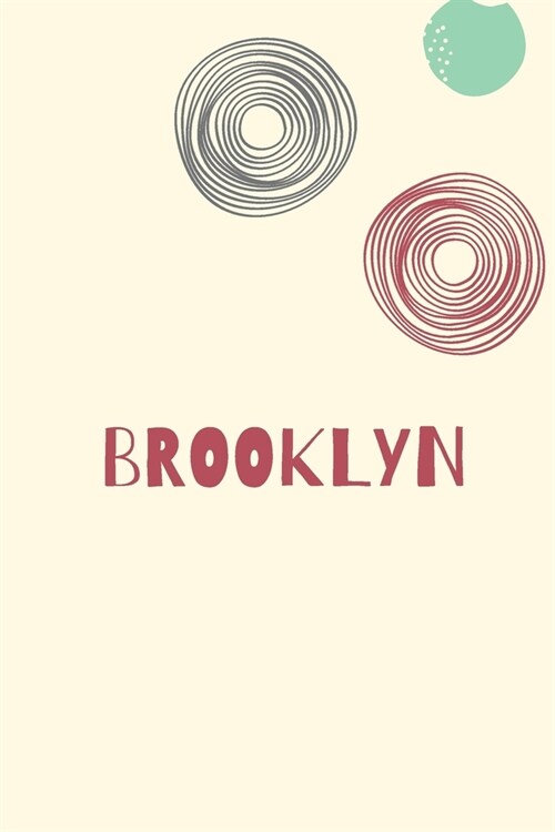 Brooklyn: Personnalized notebook for girls & Women: Pretty Vintage lined journal for Diary, Composition, school notes, Journalin (Paperback)