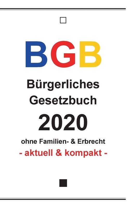 Bgb: B?gerliches Gesetzbuch 2020 (Paperback)