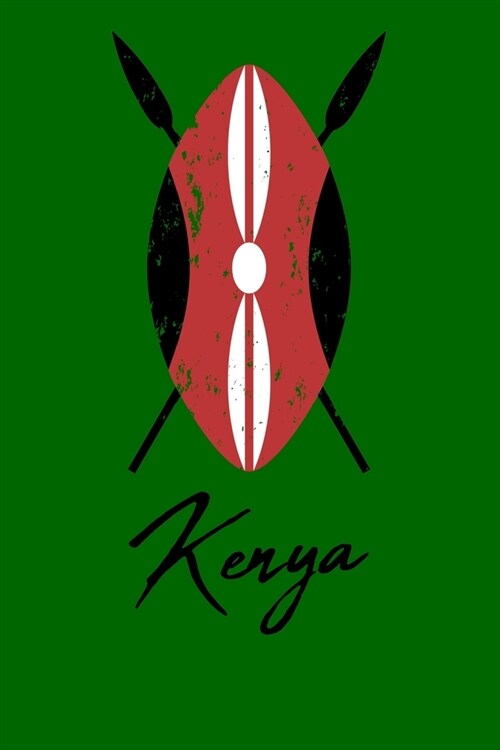 Kenya: Shield Emblem Worn Look 120 Page Lined Note Book (Paperback)