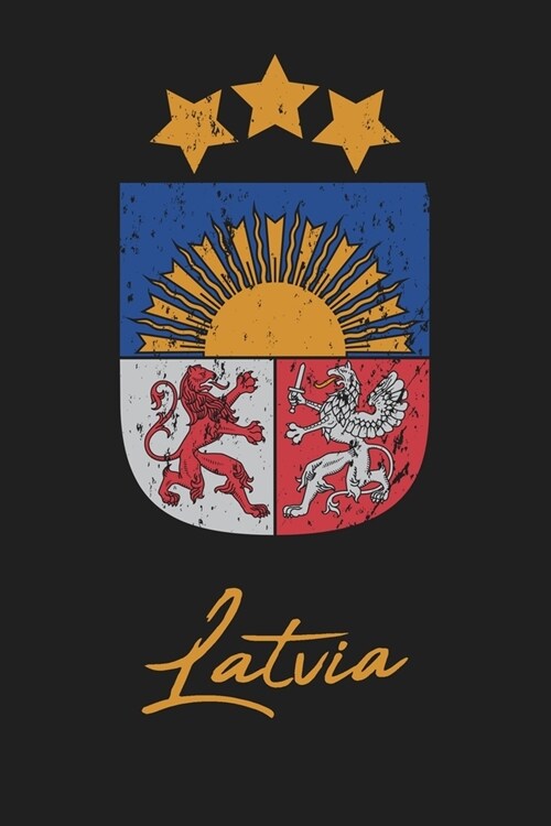 Latvia: Coat of Arms Worn Look Cover 120 Page Lined Note Book (Paperback)