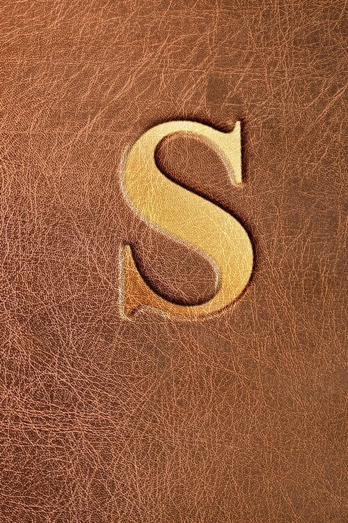 S: Cute Letter S Initial Monogram Notebook - Pretty Brown Leather Monogrammed Blank Lined Note Book, Writing Pad, Gift Fo (Paperback)
