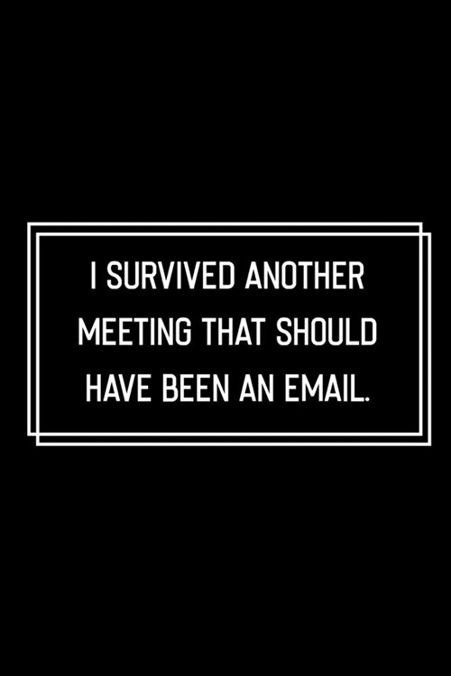 I Survived Another Meeting That Should Have Been An Email: Funny Birthday Gift: Lined Notebook / Journal Gift, 120 Pages, 6x9, Soft Cover, Matte Finis (Paperback)