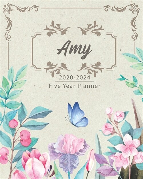 AMY 2020-2024 Five Year Planner: Monthly Planner 5 Years January - December 2020-2024 - Monthly View - Calendar Views - Habit Tracker - Sunday Start (Paperback)