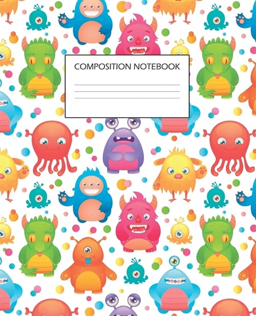 Composition Notebook: Wide Ruled Lined Paper / Aliens Cover (Paperback)