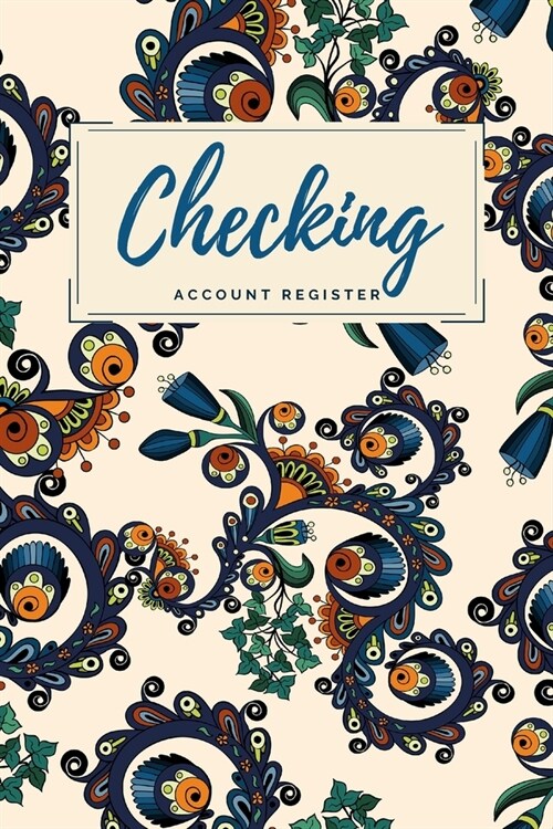 Checking Account Register: Navy Blue/Cream Abstract Checkbook Register, Personal Debit/Credit Expense Tracker, Banking Logbook (Paperback)