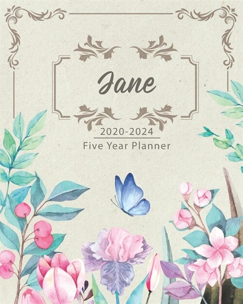 JANE 2020-2024 Five Year Planner: Monthly Planner 5 Years January - December 2020-2024 - Monthly View - Calendar Views - Habit Tracker - Sunday Start (Paperback)