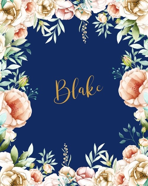 Blake Dotted Journal: Creative Journaling Notebook Travelers Diary Personalized Custom Name Dotted Grid Bullet Notes Keepsake Gift Wife Wome (Paperback)