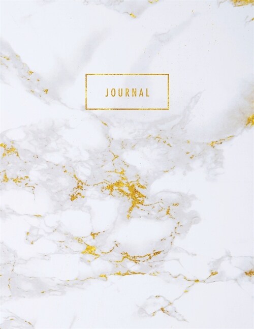 Journal: Beautiful White Marble with Gold and Rose Gold Inlay and Gold Lettering - Marble & Gold Journal - 150 College-ruled Pa (Paperback)