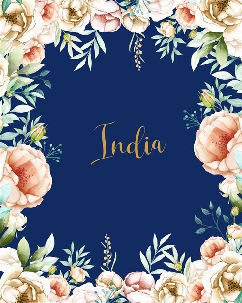 India Dotted Journal: Notebook for Travelers Diary Personalized Customized Name Dotted Grid Bullet Notes Paper Gift for Teachers Girls Women (Paperback)