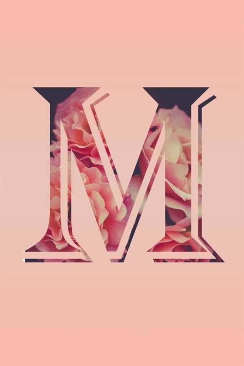 M: Letter M Initial Monogram Notebook, Confetti Monogram Notebook Blank Lined NoteBook Pretty Pink Writing Pad, Journal o (Paperback)