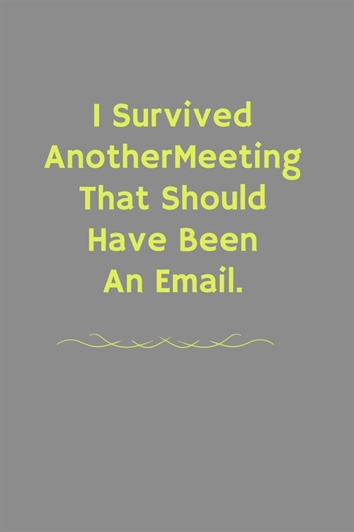 I Survived Another Meeting That Should Have Been An Email.: Lined notebook 100 pages Blank Lined Journal size 6 x 9 (Paperback)