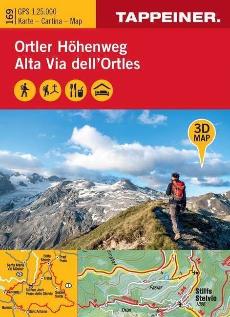 3D-Wanderkarte Ortler-Hohenweg (Sheet Map)