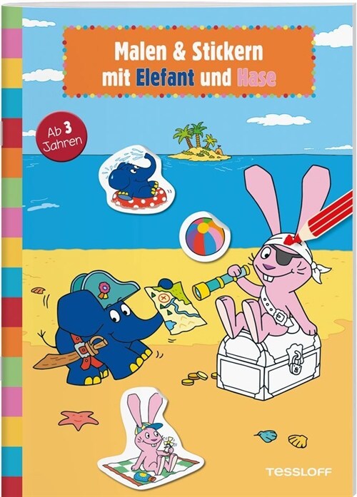 Malen & Stickern mit Elefant und Hase (Pamphlet)