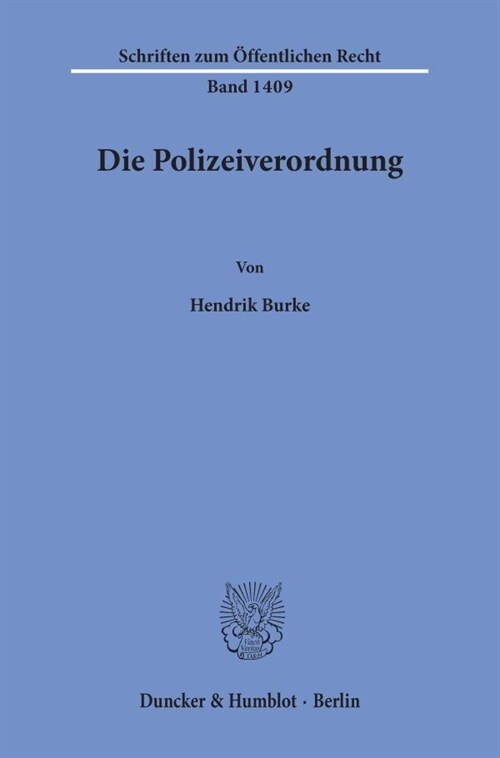 Die Polizeiverordnung (Paperback)