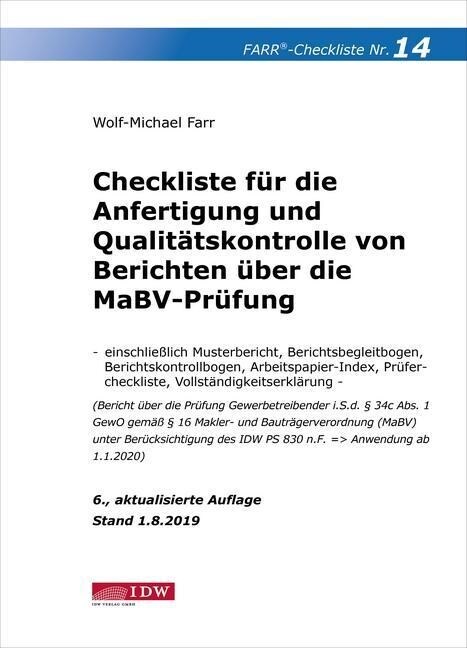 Farr, Checkliste 14 (Berichte MaBV-Prufung), 6.A. (Paperback)