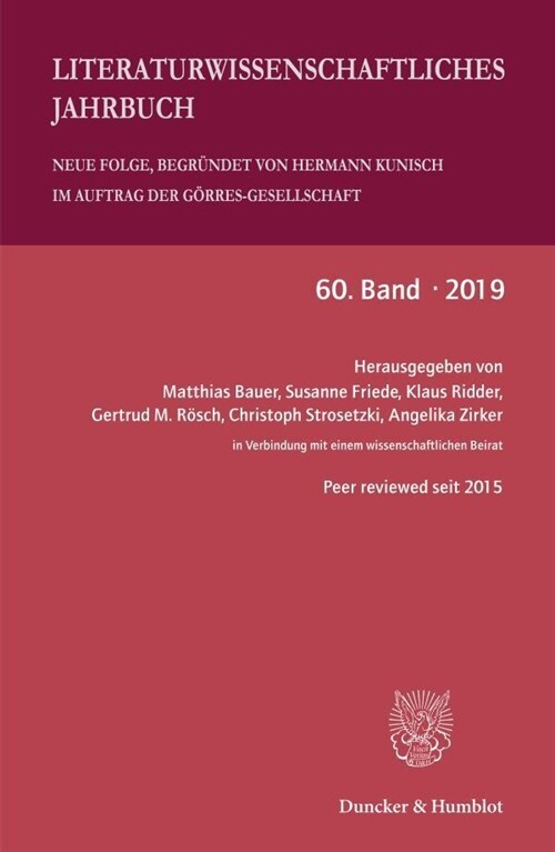 Literaturwissenschaftliches Jahrbuch: 6. Band (219) (Paperback)