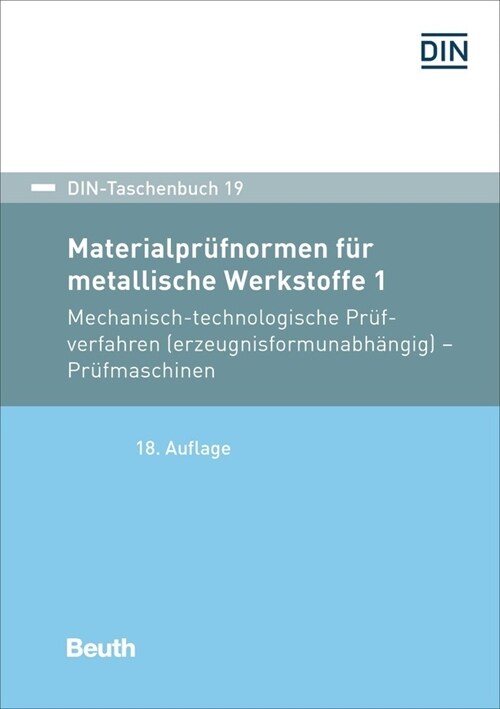 Materialprufnormen fur metallische Werkstoffe 1 (Paperback)