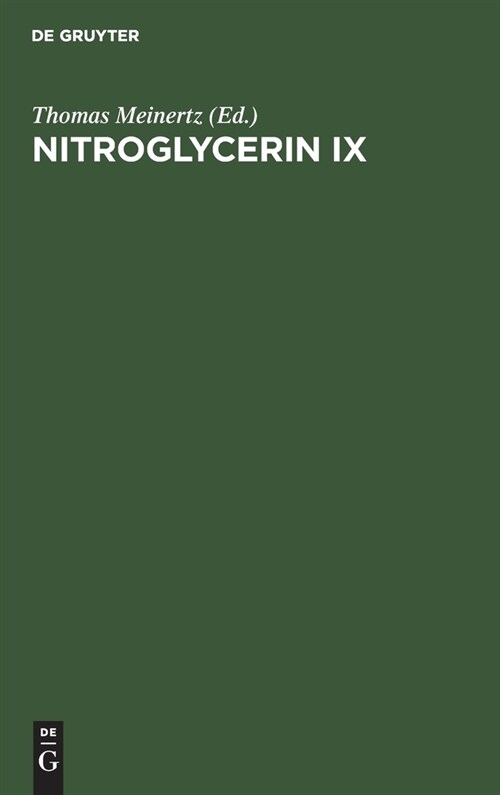 Nitroglycerin IX: Nitrate Und Mobilit?. 9. Hamburger Symposion (Hardcover, Reprint 2020)