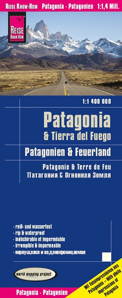 Reise Know-How Landkarte Patagonien, Feuerland / Patagonia, Tierra del Fuego (1:1.400.000) (Sheet Map)