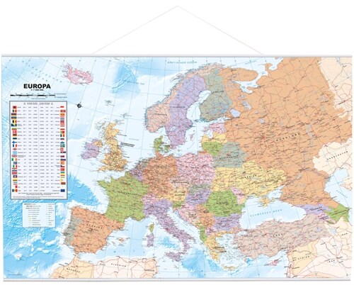 Politische Europakarte als Poster, Planokarte (Sheet Map)