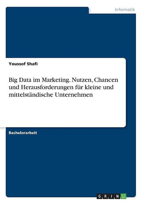 Big Data im Marketing. Nutzen, Chancen und Herausforderungen f? kleine und mittelst?dische Unternehmen (Paperback)
