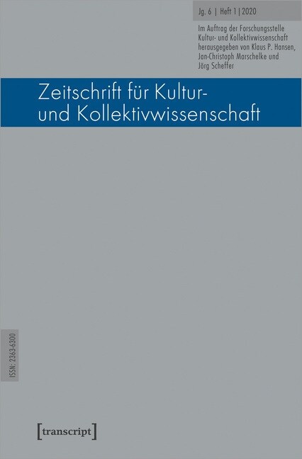 Zeitschrift fur Kultur- und Kollektivwissenschaft (Paperback)