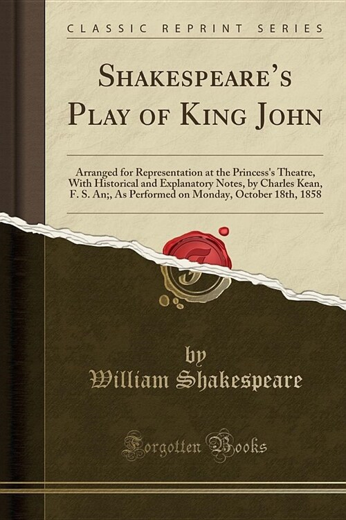 Shakespeares Play of King John (Paperback)
