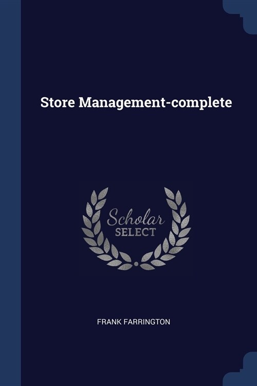 Store Management-complete (Paperback)