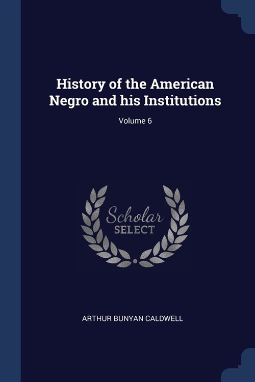History of the American Negro and his Institutions; Volume 6 (Paperback)
