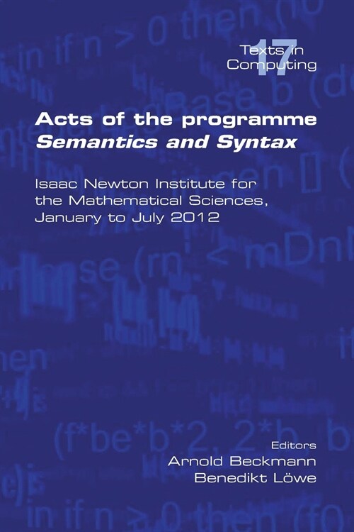 Acts of the Progamme Sematics and Syntax (Paperback)