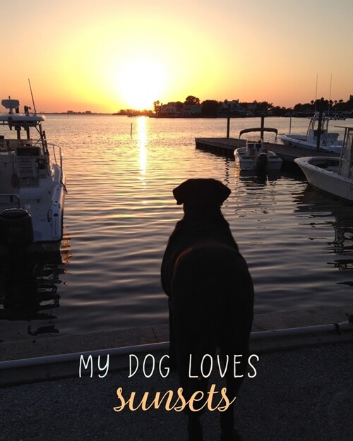 My Dog Loves Sunsets: 8x10 Lined Notebook (Paperback)