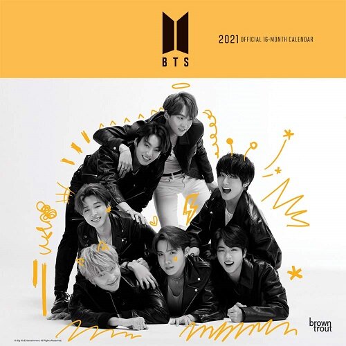 BTS OFFICIAL 2021 12 x 12 Inch Monthly Square Wall Calendar with Foil Stamped Cover, K-Pop Bangtan Boys Music (Other)