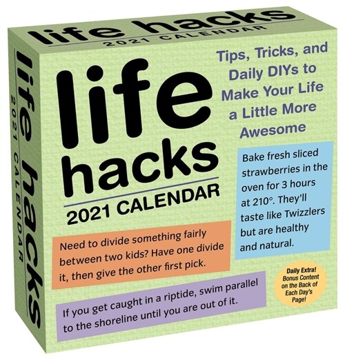 Life Hacks 2021 Day-To-Day Calendar (Daily)