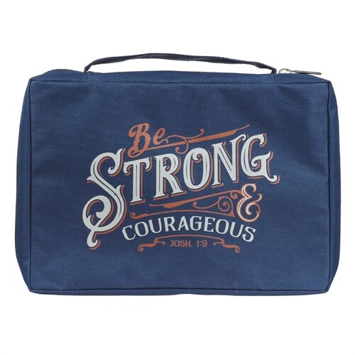 Bible Cover Value Navy Be Strong & Courageous (Other)