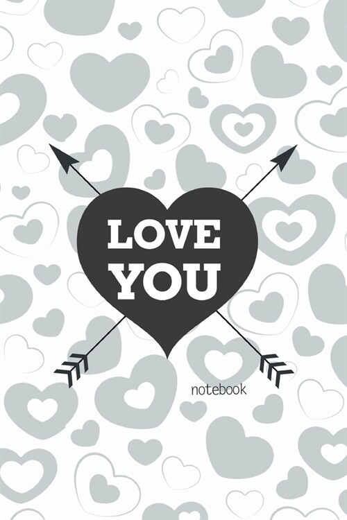 Love You Notebook, Blank Write-in Journal, Dotted Lines, Wide Ruled, Medium (A5) 6 x 9 In (White) (Paperback)