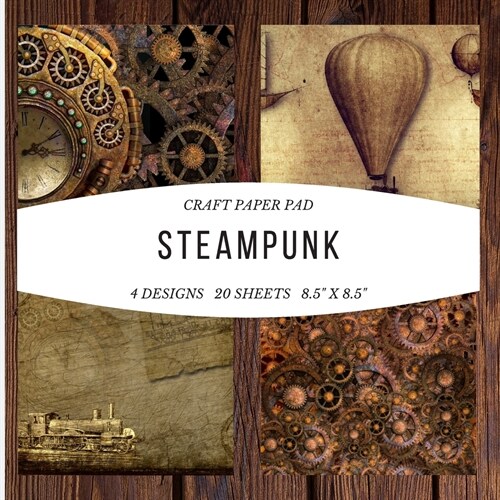 Craft Paper Pad Steampunk 8.5x8.5 Craft Paper, 4 Designs, 20 Sheets: Origami Vintage Flowers Pattern Scrapbooking Cardmaking Craft DIY Die Cuts Sticke (Paperback)